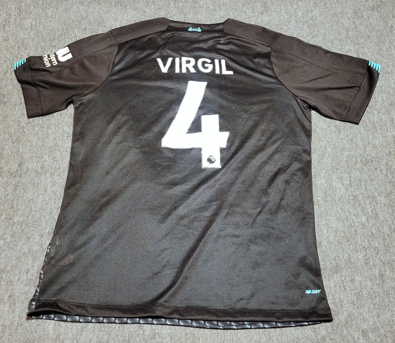 FC LIVERPOOL 2019 2020 Virgil Third Football Jersey NEW BALANCE #4 LARGE