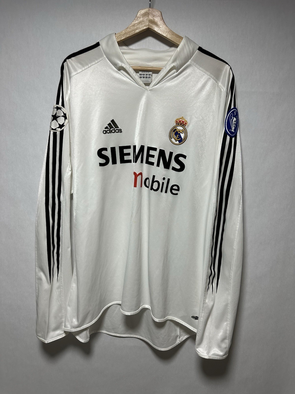 Real Madrid Adidas David Beckham Long Sleeve 2004 2005 Jersey Kit UCL Size XL