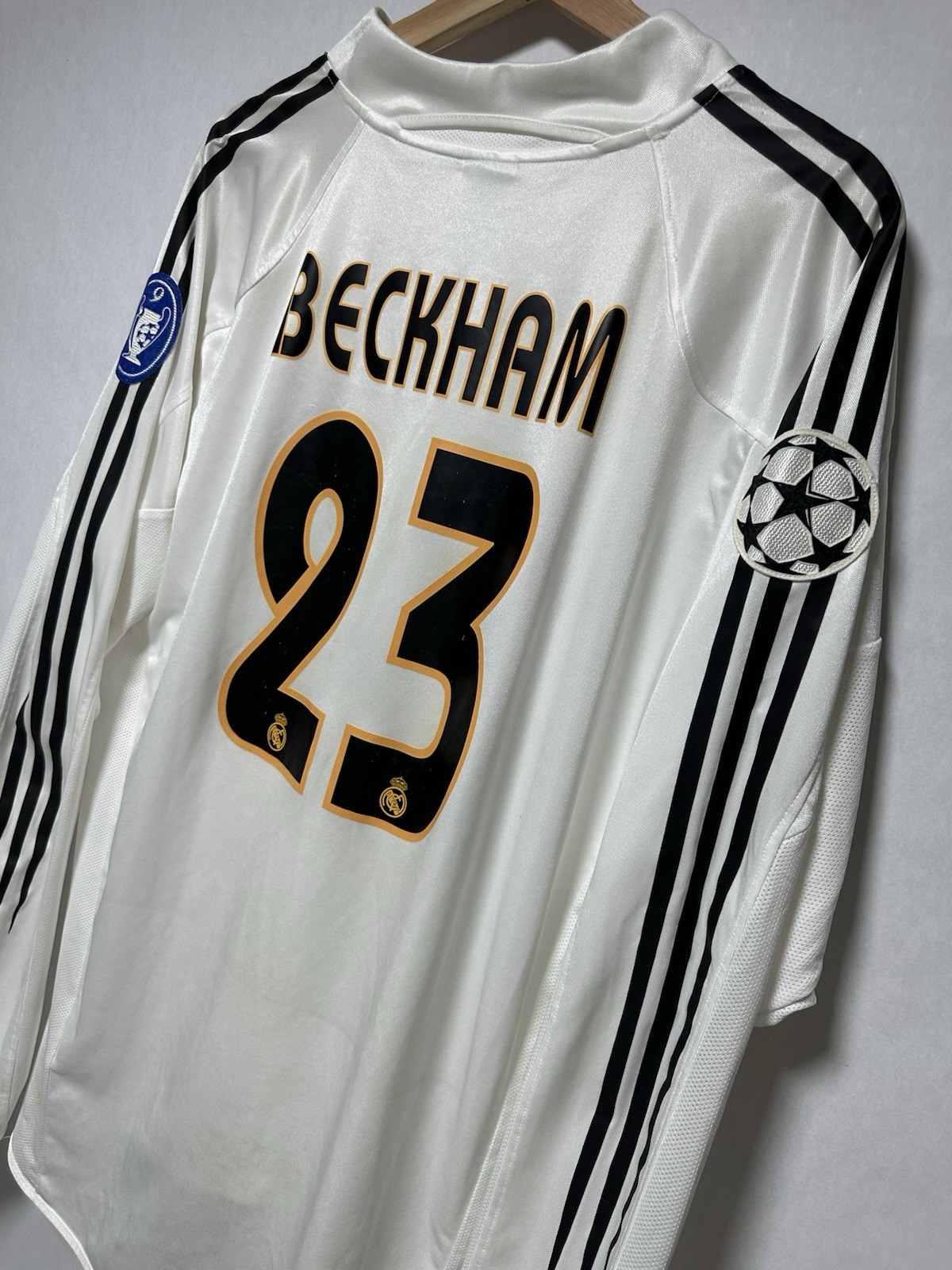 Real Madrid Adidas David Beckham Long Sleeve 2004 2005 Jersey Kit UCL Size XL