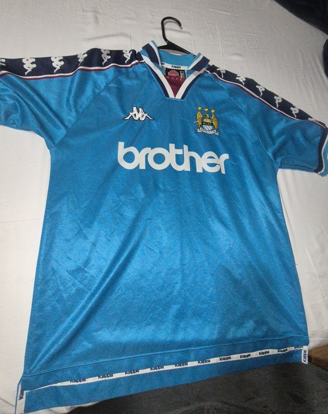 Manchester City 1997 1998 Home Shirt Jersey Mens Kappa Authentic (M) 9/10