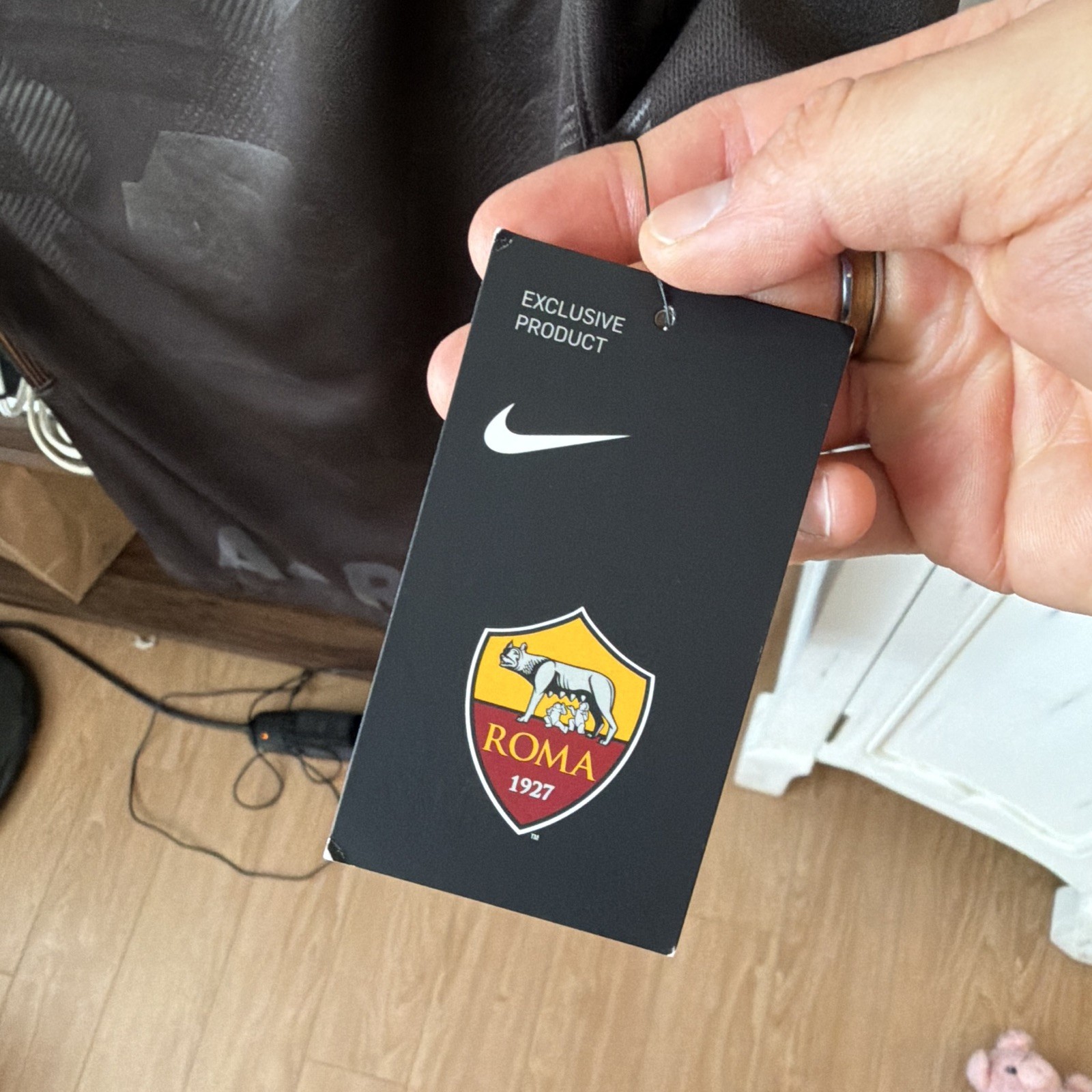 Nike Dri-FIT AS Roma Soccer Jersey 2017-2018 Shirt Black Orange Size S (Small)