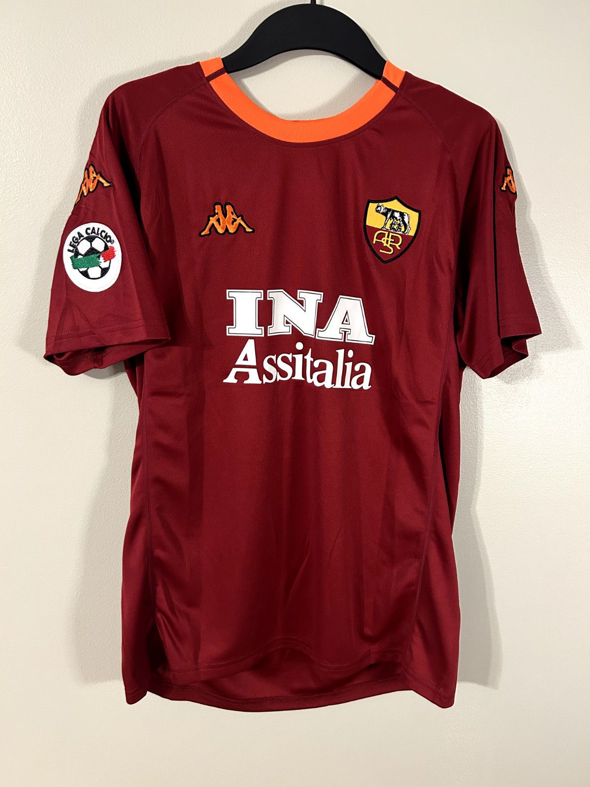 AS Roma Totti #10 VTG 2000/01 Kappa Home Jersey Football Soccer Shirt Badge Kit