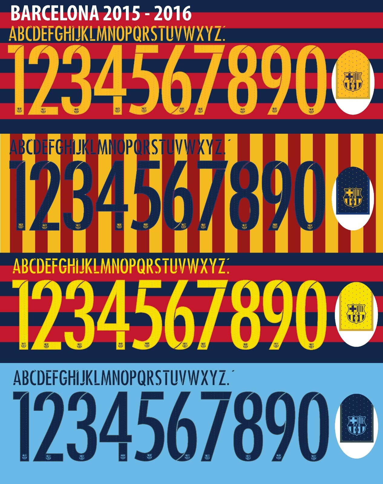 Name&Number Set For Barcelona For Season 2015/2016 Home/Away