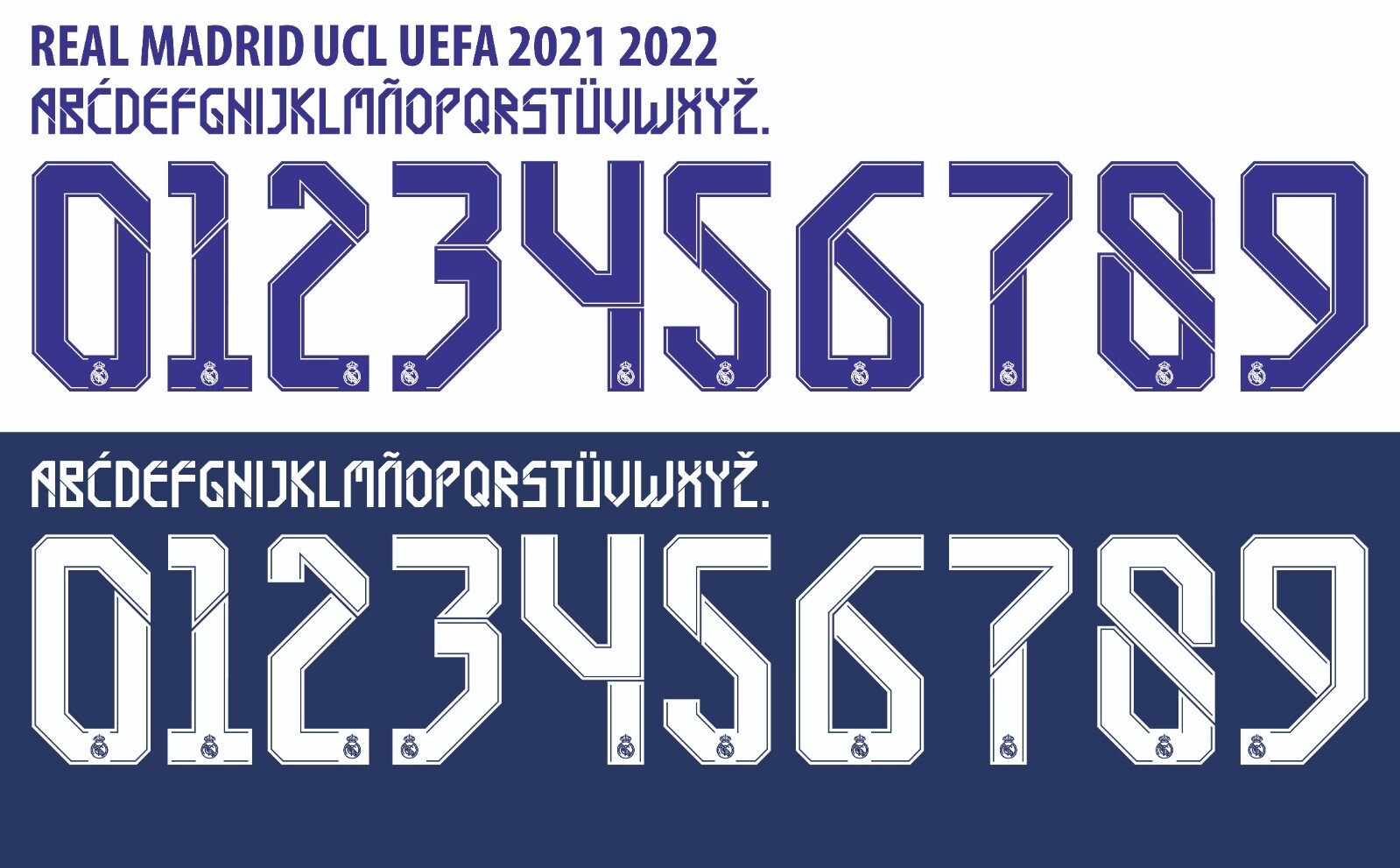 Name&Number Set For Real Madrid UEFA Champions League 2021/2022 Home Football