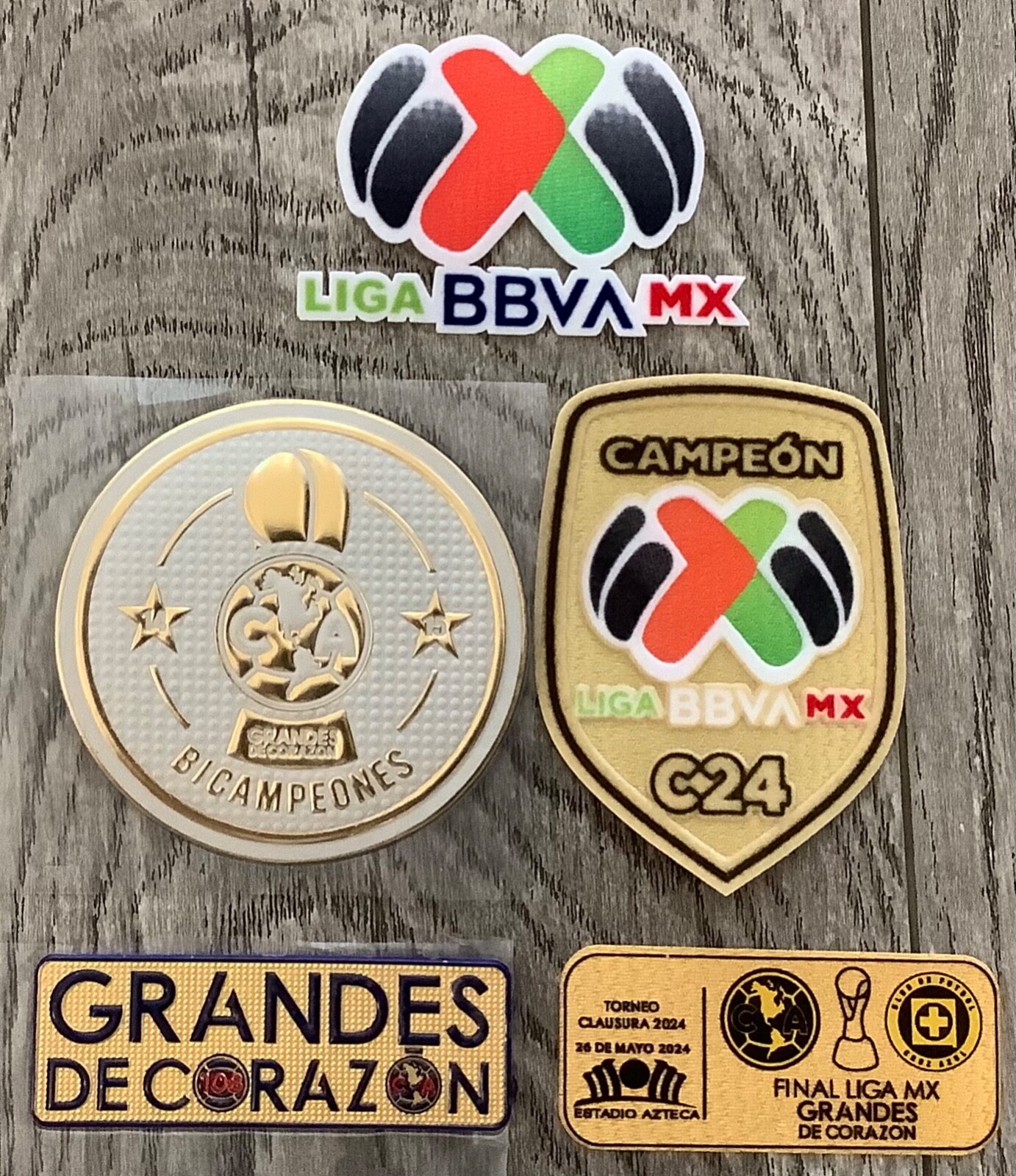 Club America Clausura 2024 Liga BBVA Mx Final Bi Campeón Parches Sets