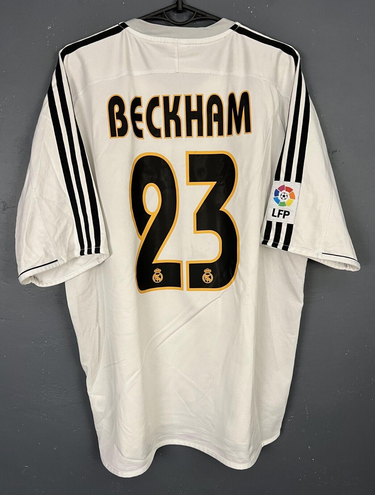 MENS FC REAL MADRID 2004/2005 DAVID BECKHAM SOCCER FOOTBALL SHIRT JERSEY SIZE XL
