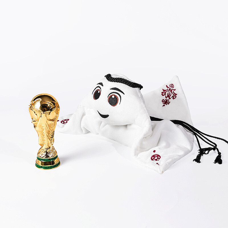 Genuine 2022 Qatar FIFA World Cup Official Mascot 40cm La’eeb Doll Plush Toy