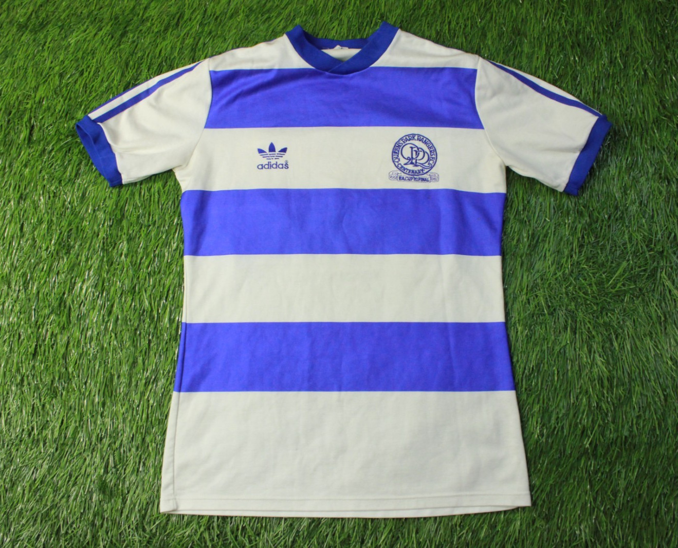 QPR # 14 1982 CUP FINAL MATCH WORN YES FOOTBALL SHIRT JERSEY HOME ADIDAS SIZE M