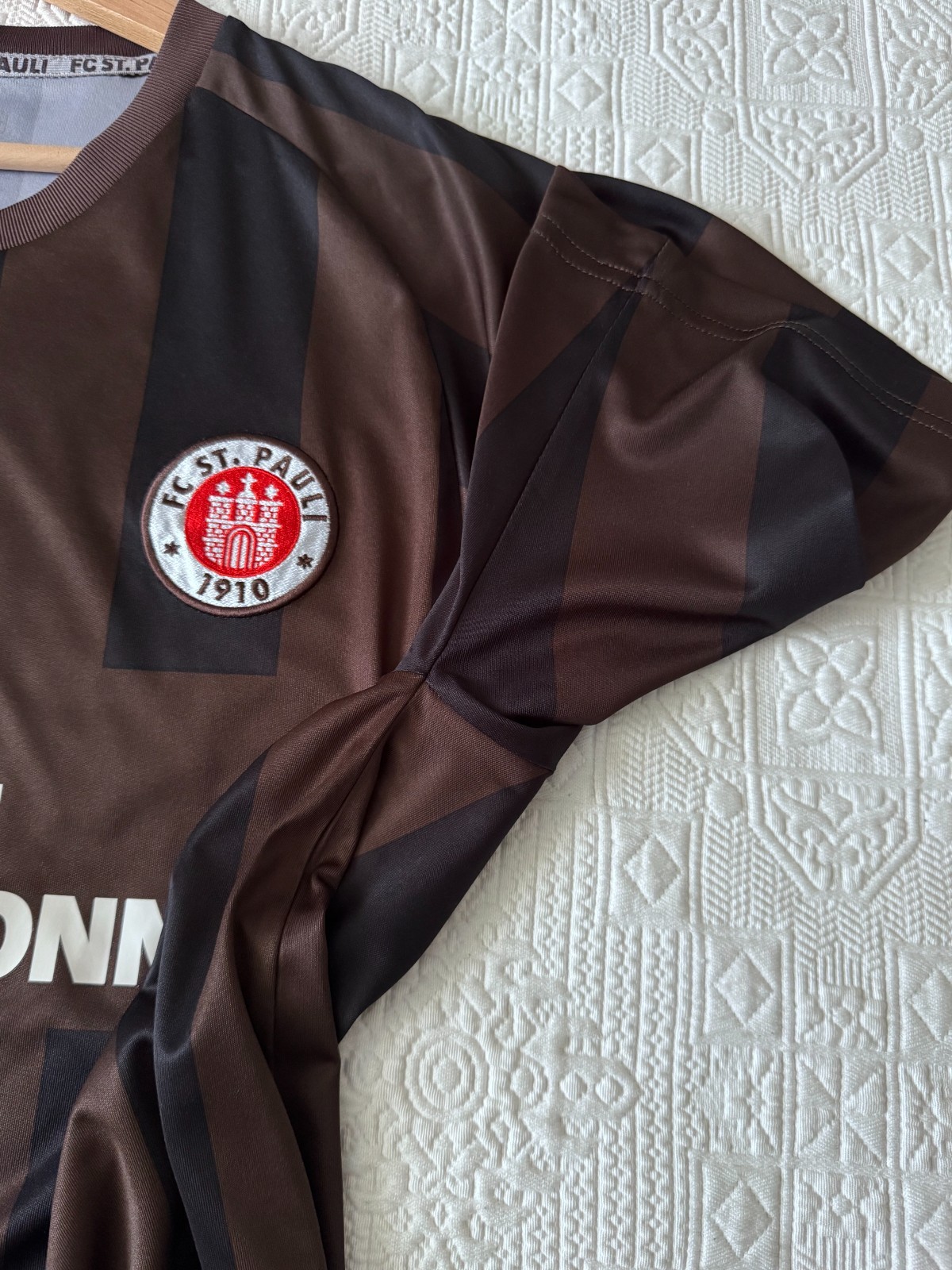 FC St. Pauli Away 2011-12 Striped Brown/Black Soccer Football Jersey Shirt XXL