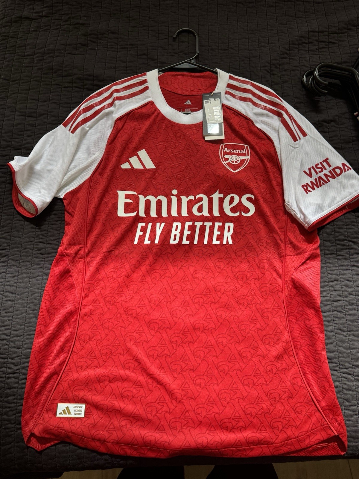 Arsenal 25/26 BNWT Authentic Home Jersey Blank Size Large