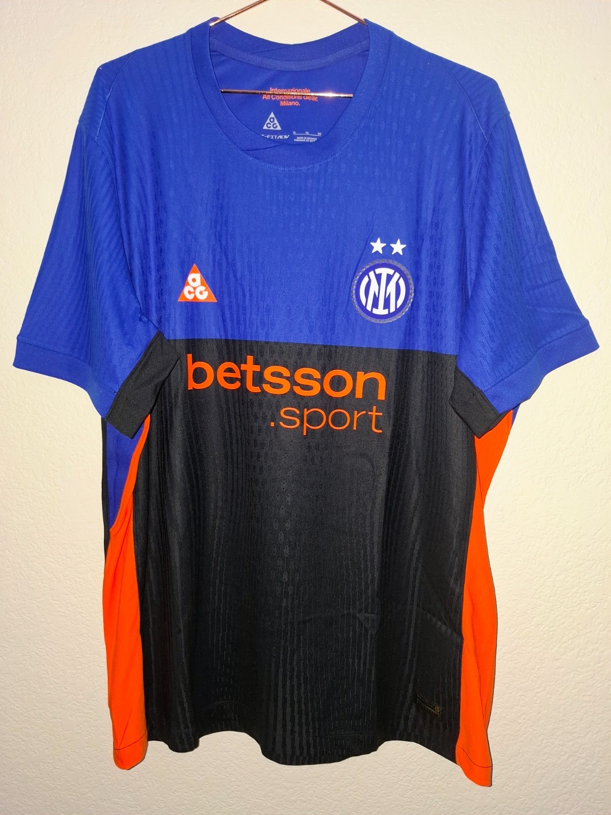 Nike, Men-XL, Inter-Milan ACG DRI-FIT ADV authentic soccer jersey, blue.was $180