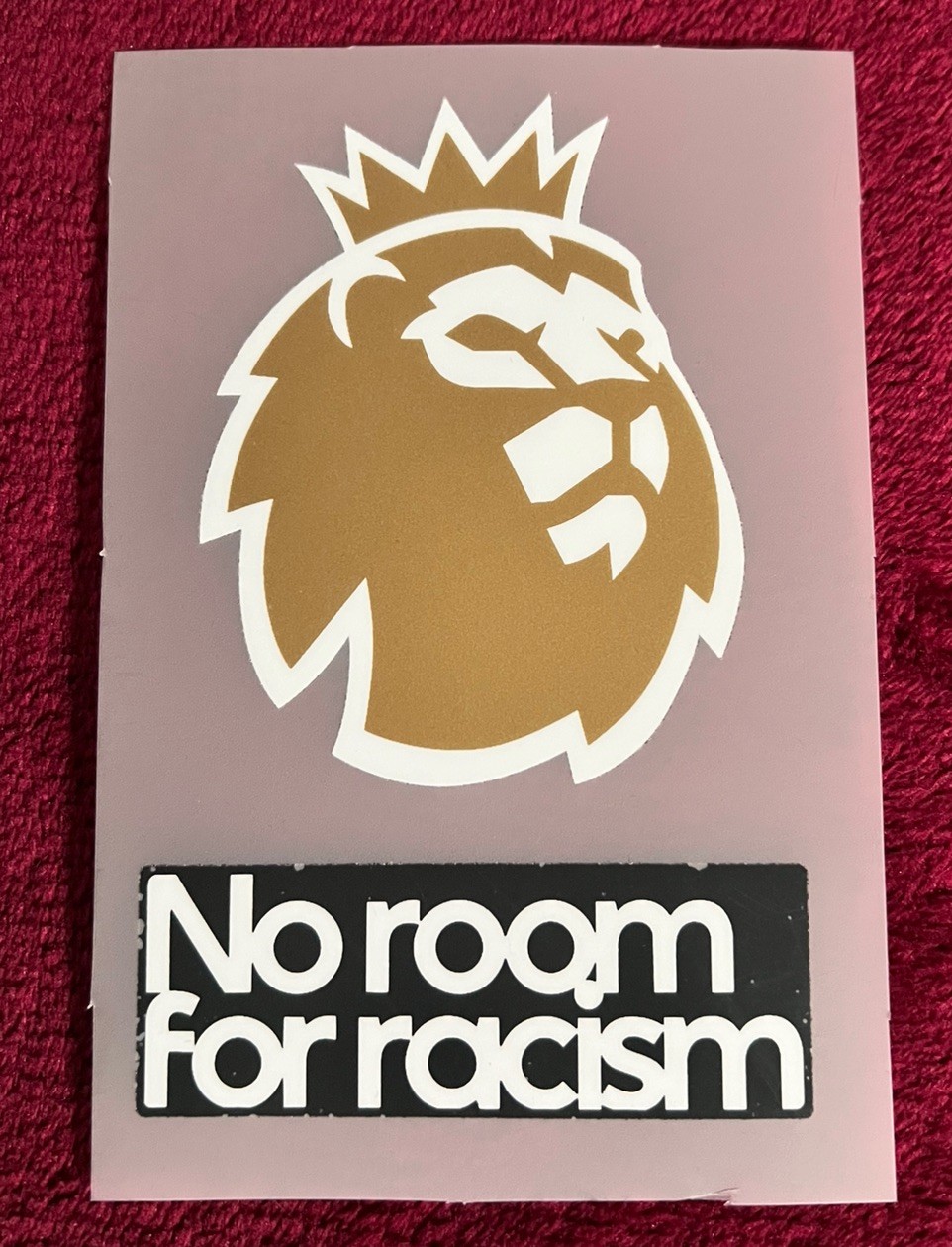 2024-2027 Premier League Player Issue Size Gold Patch No Room For Racism