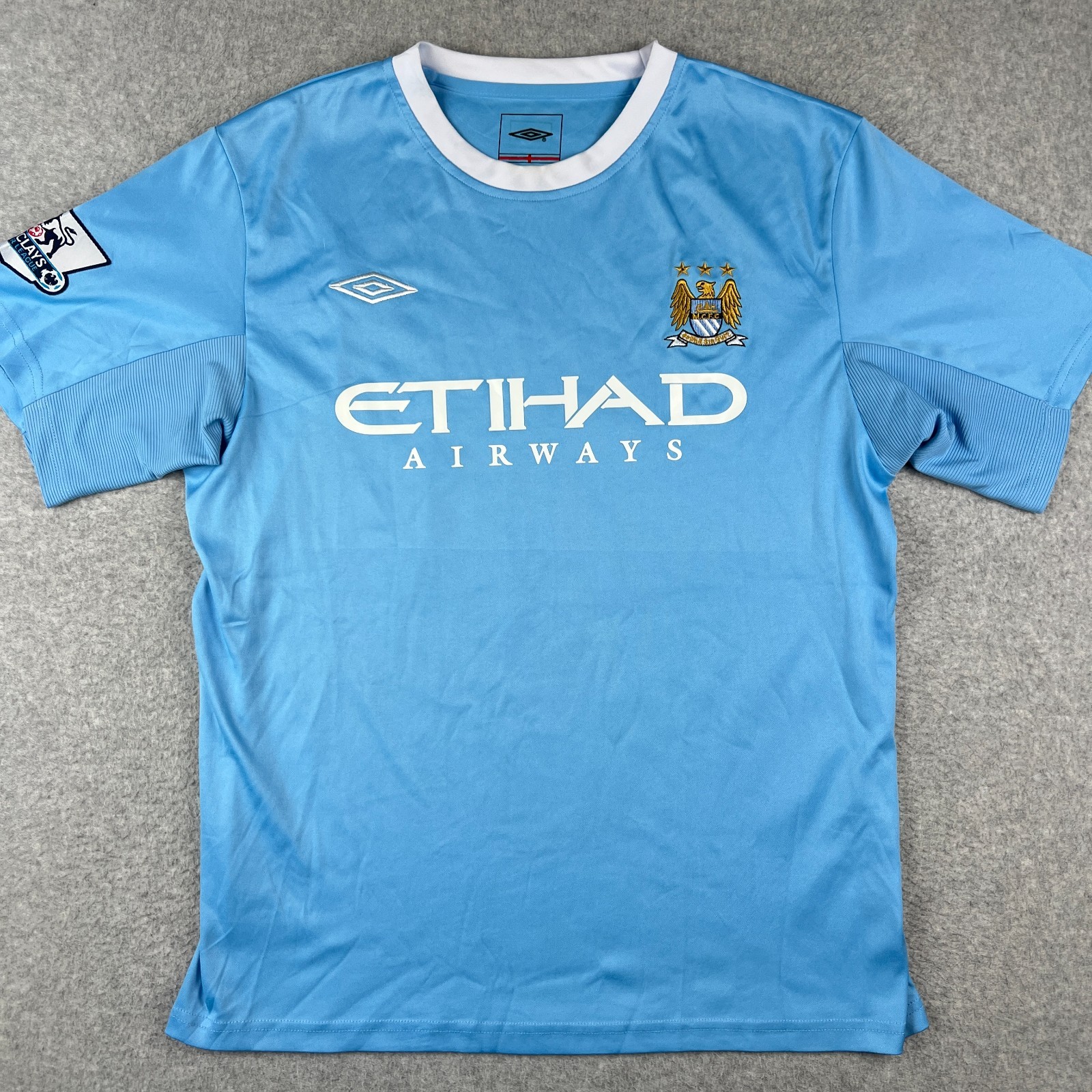 VINTAGE Manchester City 2009 2010 Umbro Jersey Kit Large Mens Blue Soccer