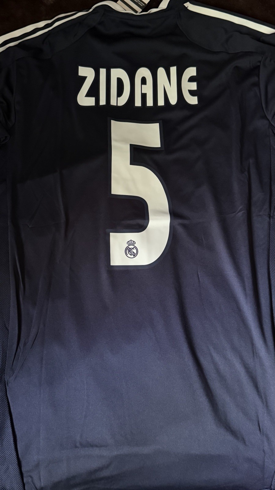 adidas Real Madrid Zinedine Zidane #5 Soccer Jersey Shirt Navy Blue Men Size L