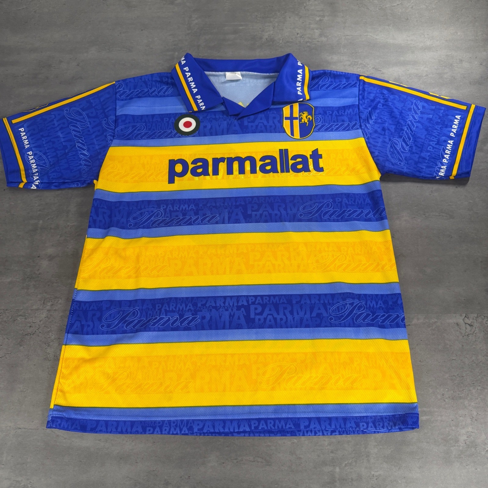 Parma AC Jersey Mens XL Blue Yellow Nakata 10 Soccer Shirt Vintage Blokecore