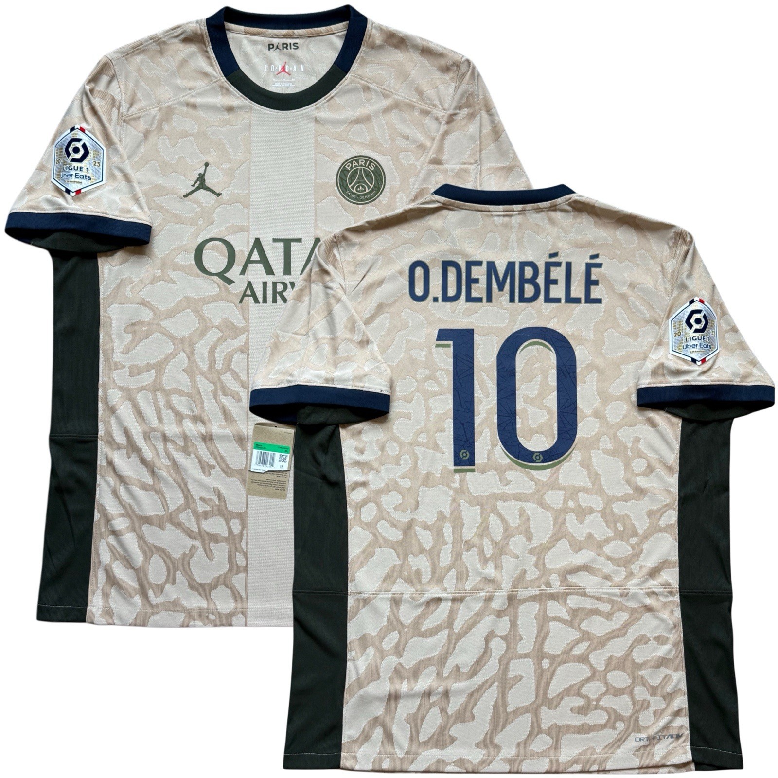 2023/24 PSG Authentic Fourth Jersey #10 O. Dembele XL Jordan Player Specs 4th