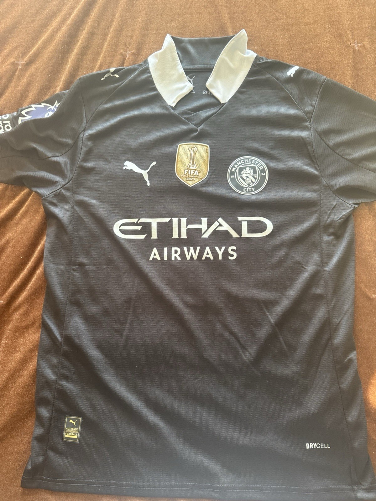 PUMA Manchester City 2023/24 Authentic Third Jersey Haaland #9 Large FIFA Soccer