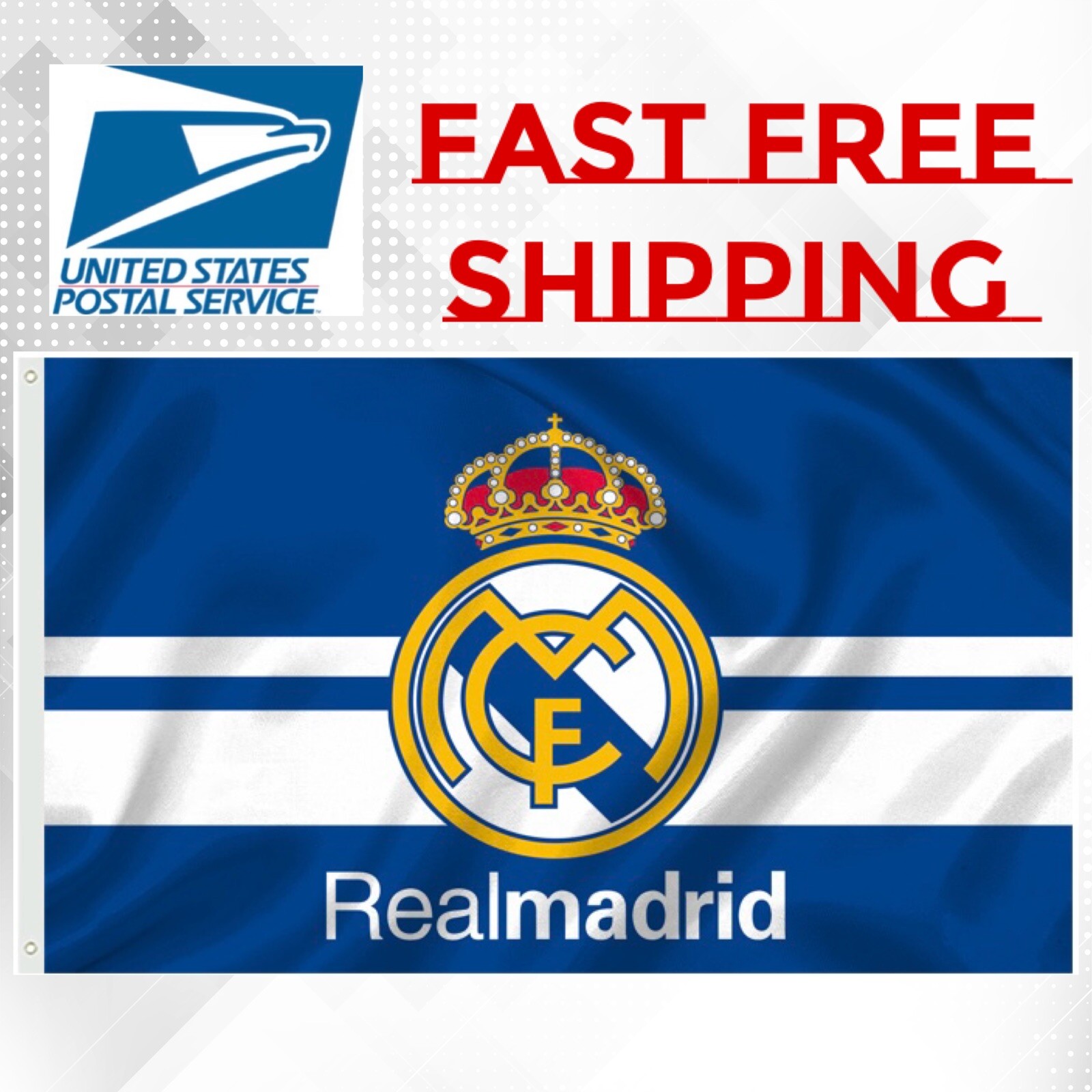 Real Madrid Soccer Flag 3 X 5ft, Real Madrid Banner. U.S Seller