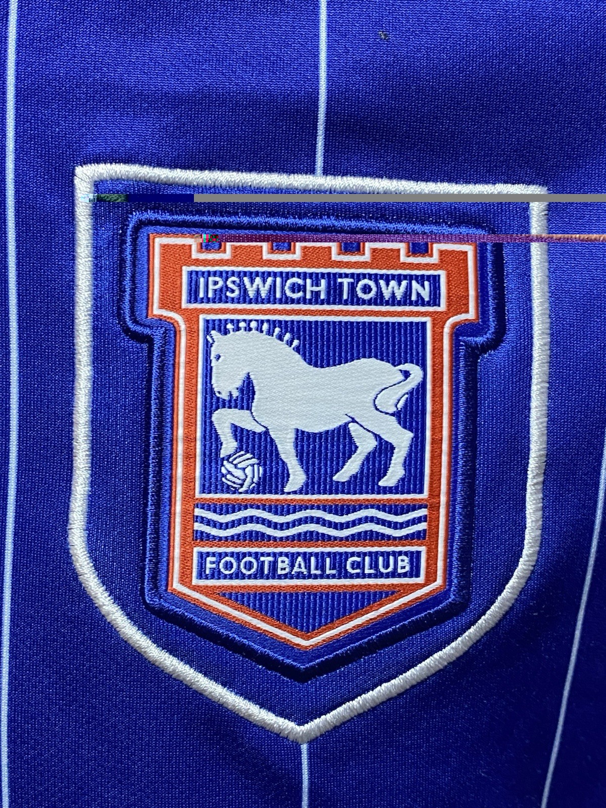Ipswich Town FC Umbro Blue Football Shirt Size L Stripe Jersey