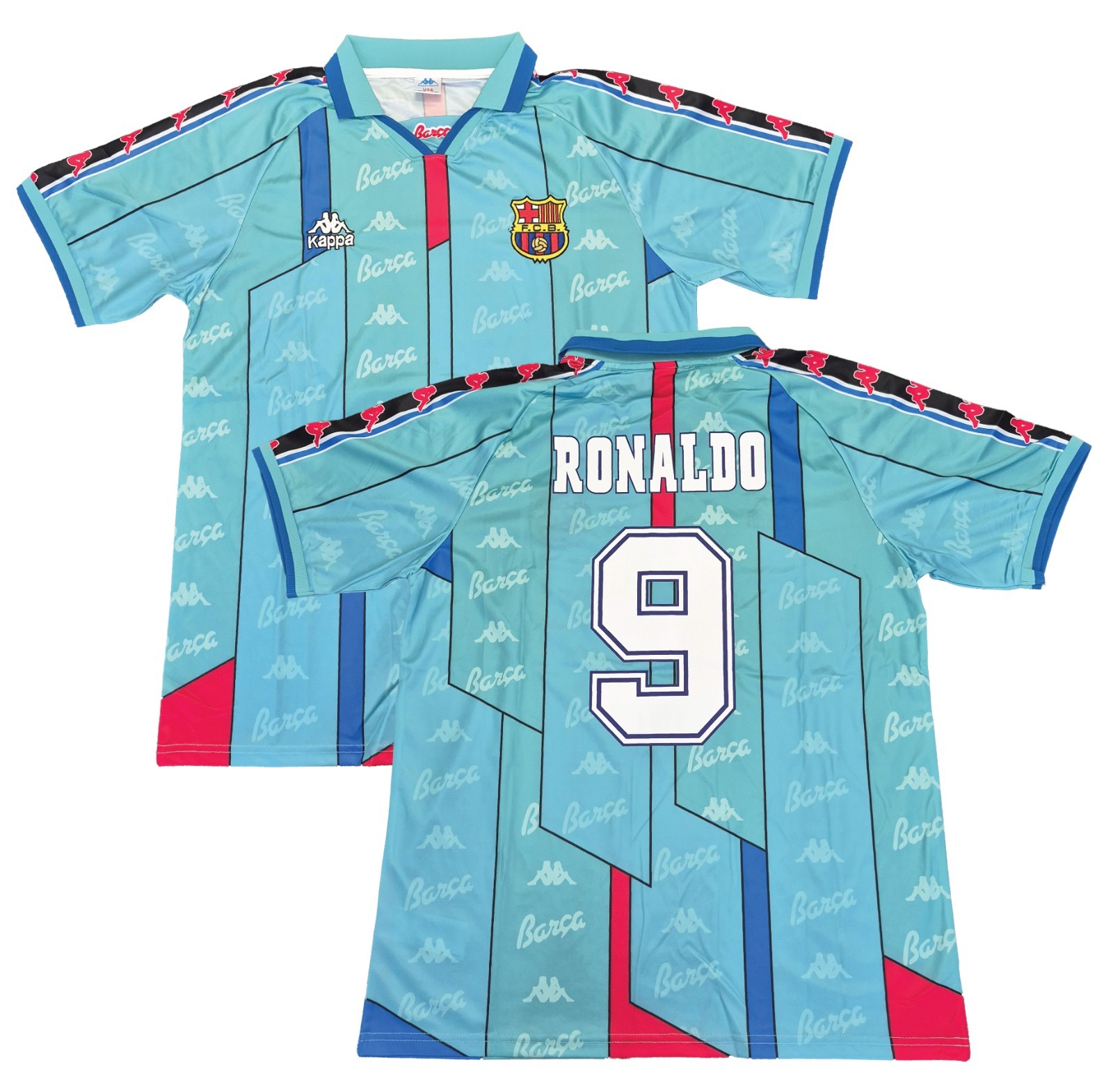 Ronaldo Jersey R9 XL Barcelona 1996/97 Ronaldo Nazario Away Vintage Retro Kit