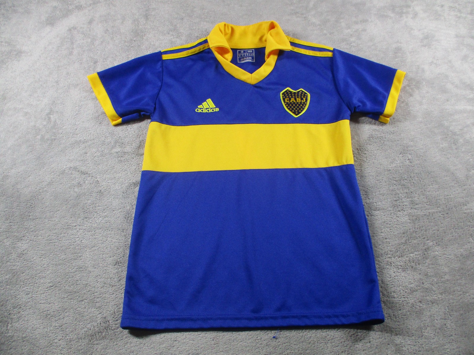 Boca Juniors Jersey Boys 12 Blue Soccer Adidas Zeballos 7 Youth Short Sleeve