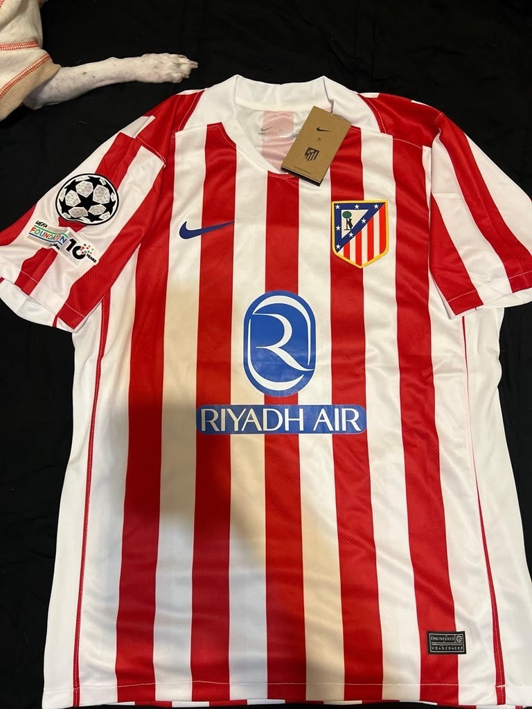 Atletico Madrid J. Alvarez #19 Jersey Red/White Soccer UCL