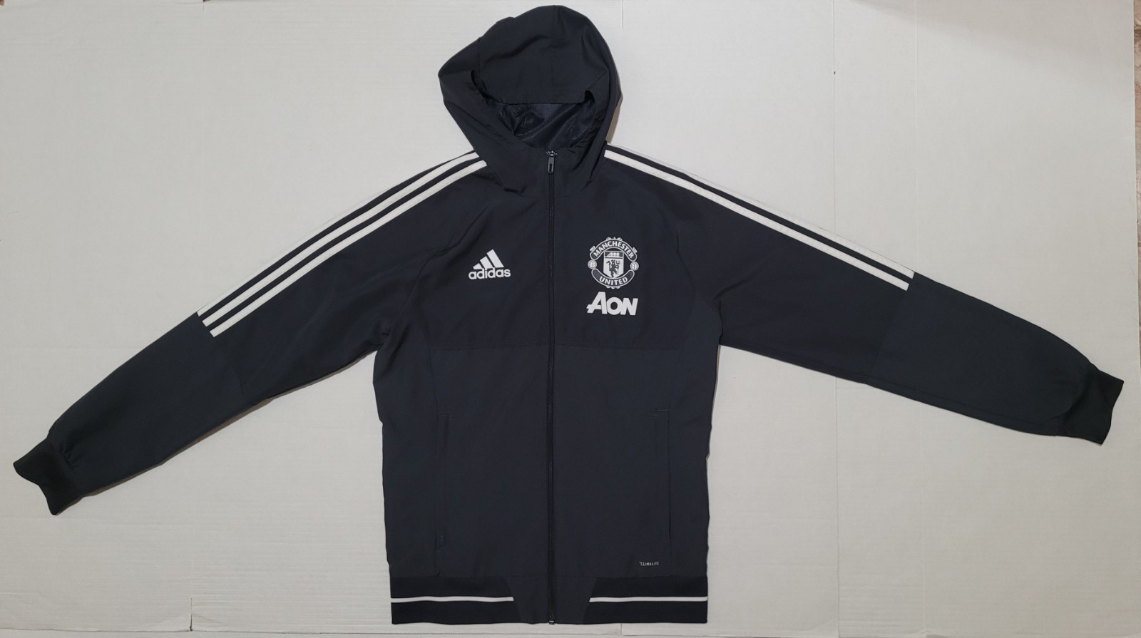 MANCHESTER UNITED 2017/2018 FOOTBALL HOODED JACKET JERSEY ADIDAS SIZE SMALL