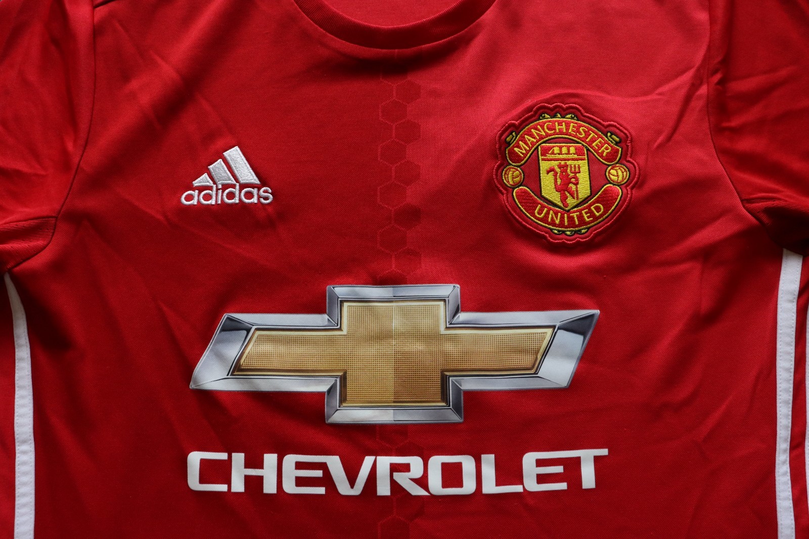 MANCHESTER UNITED 2016 2017 HOME FOOTBALL SHIRT JERSEY ADIDAS SIZE MEN’S SMALL