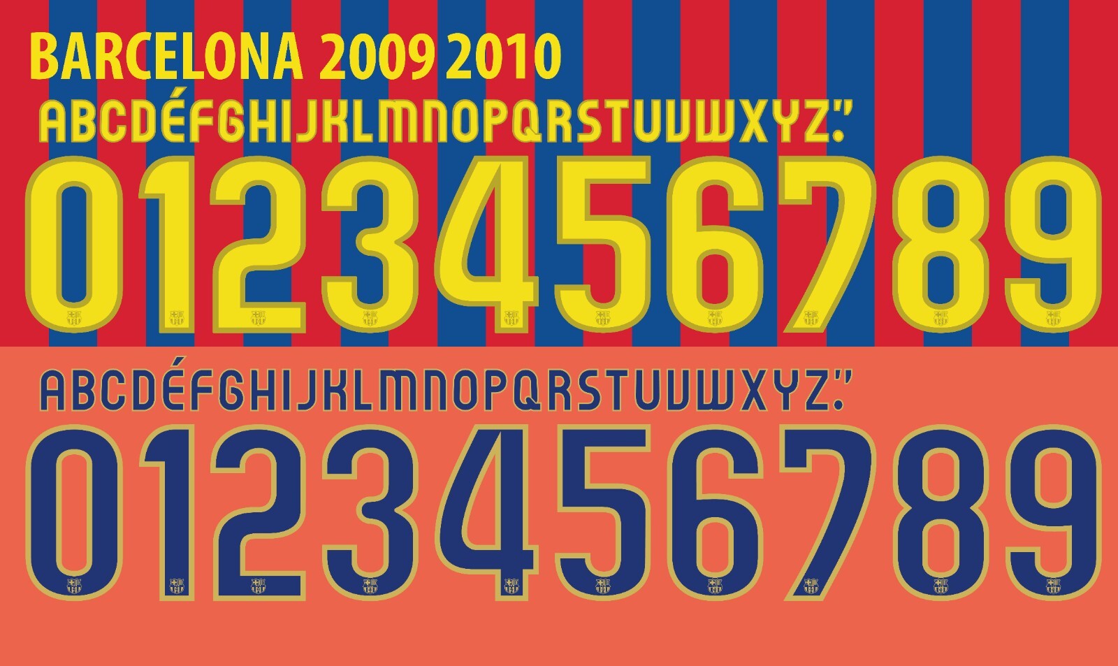 Name&Number Set For Barcelona La League 2009/2010 Home/Away Football Soccer