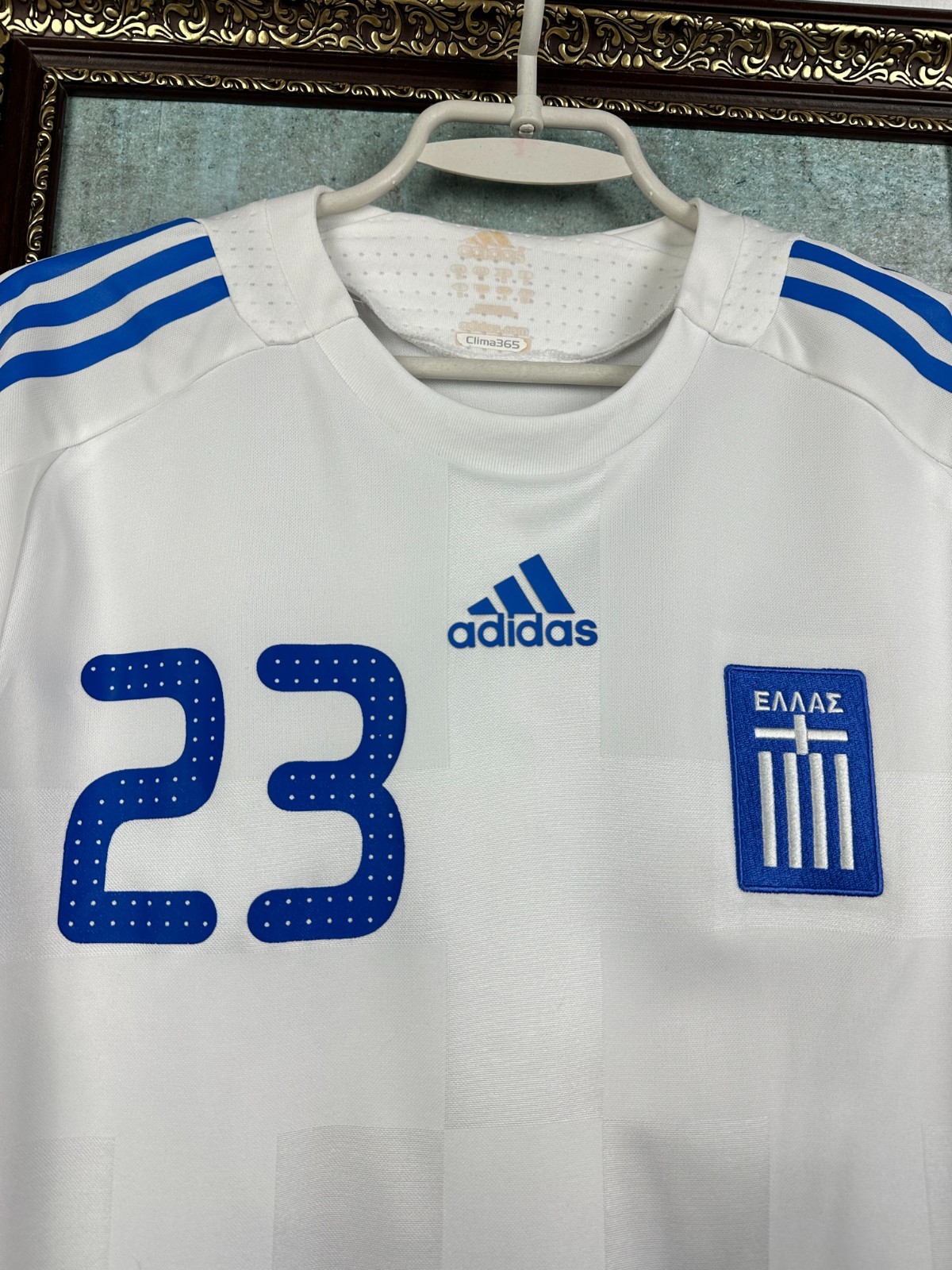 Greece Away football shirt 2007 Player Issue Long Sleeve Jersey #23 Mens Size M
