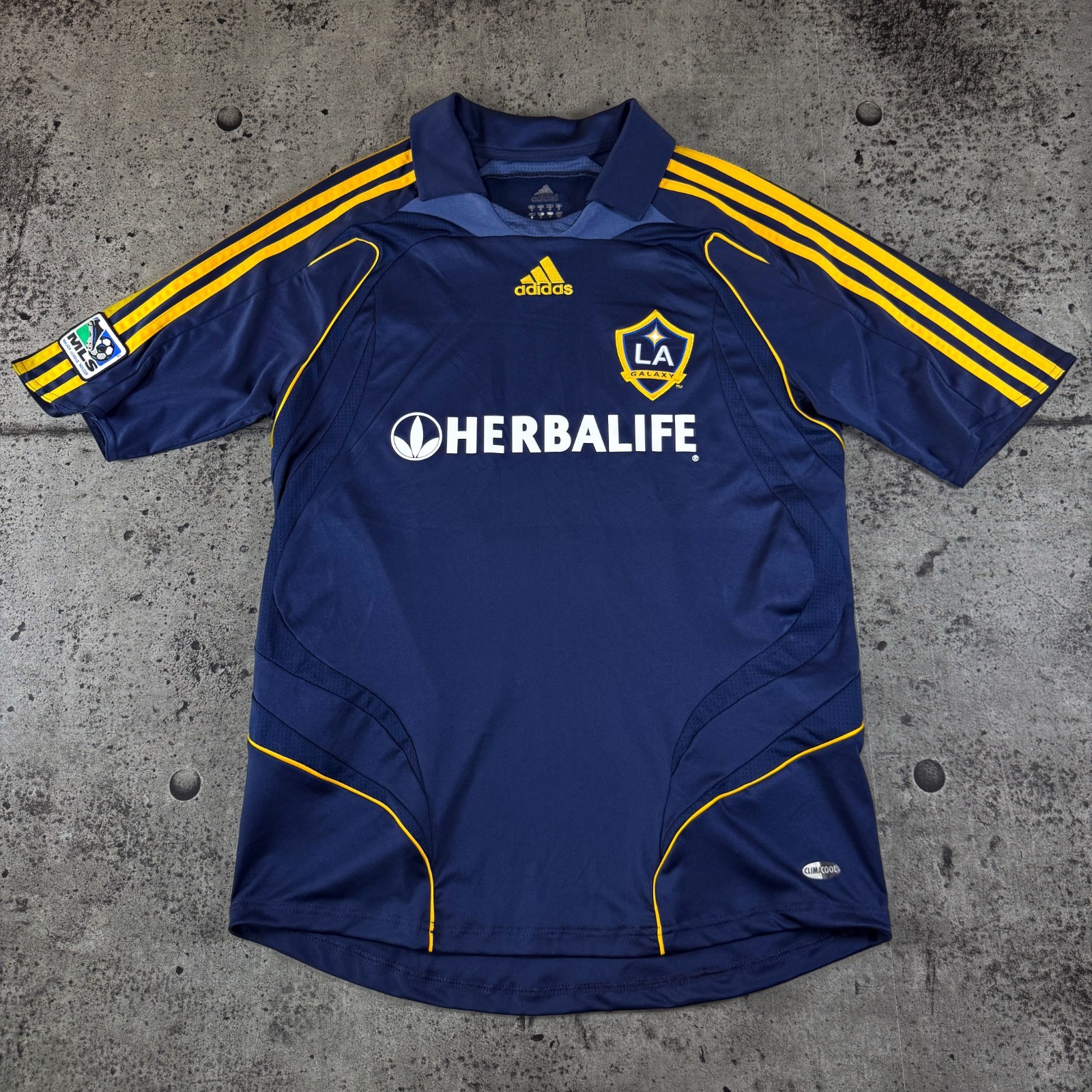 Authentic 2007/08 LA Galaxy #23 Beckham Away Sz M Adidas Classic Football Shirt