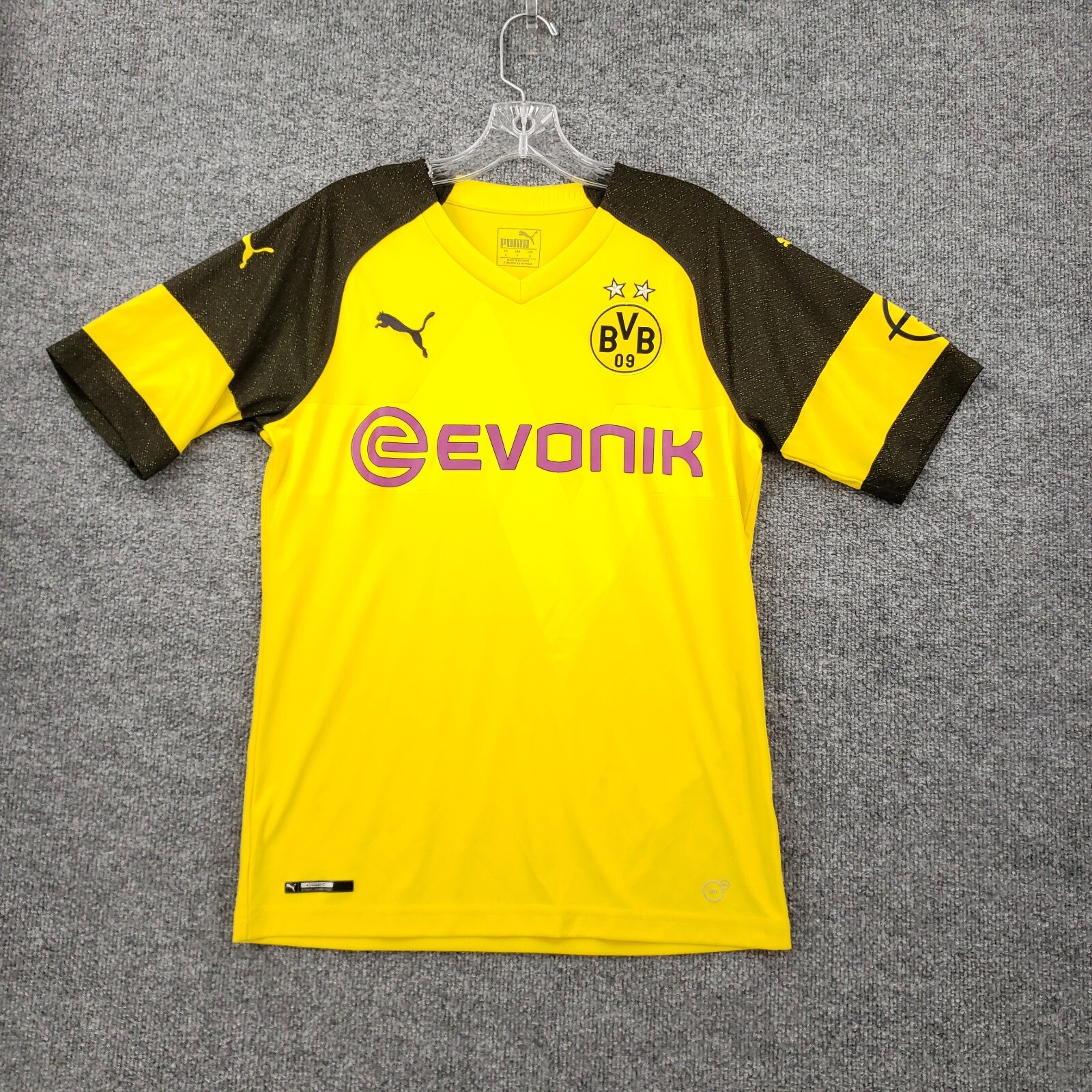Puma Borussia Dortmund BVB Jersey Mens S Small Yellow Evonic Dricell Soccer