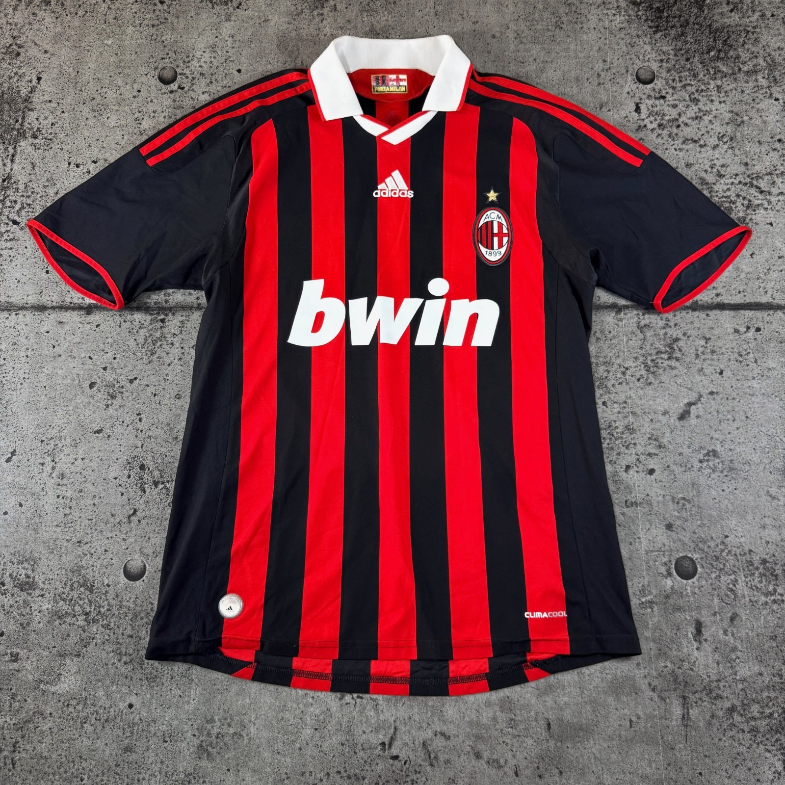 Authentic 2009/10 A.C. Milan #32 Beckham Home Sz M adidas Classic Football shirt