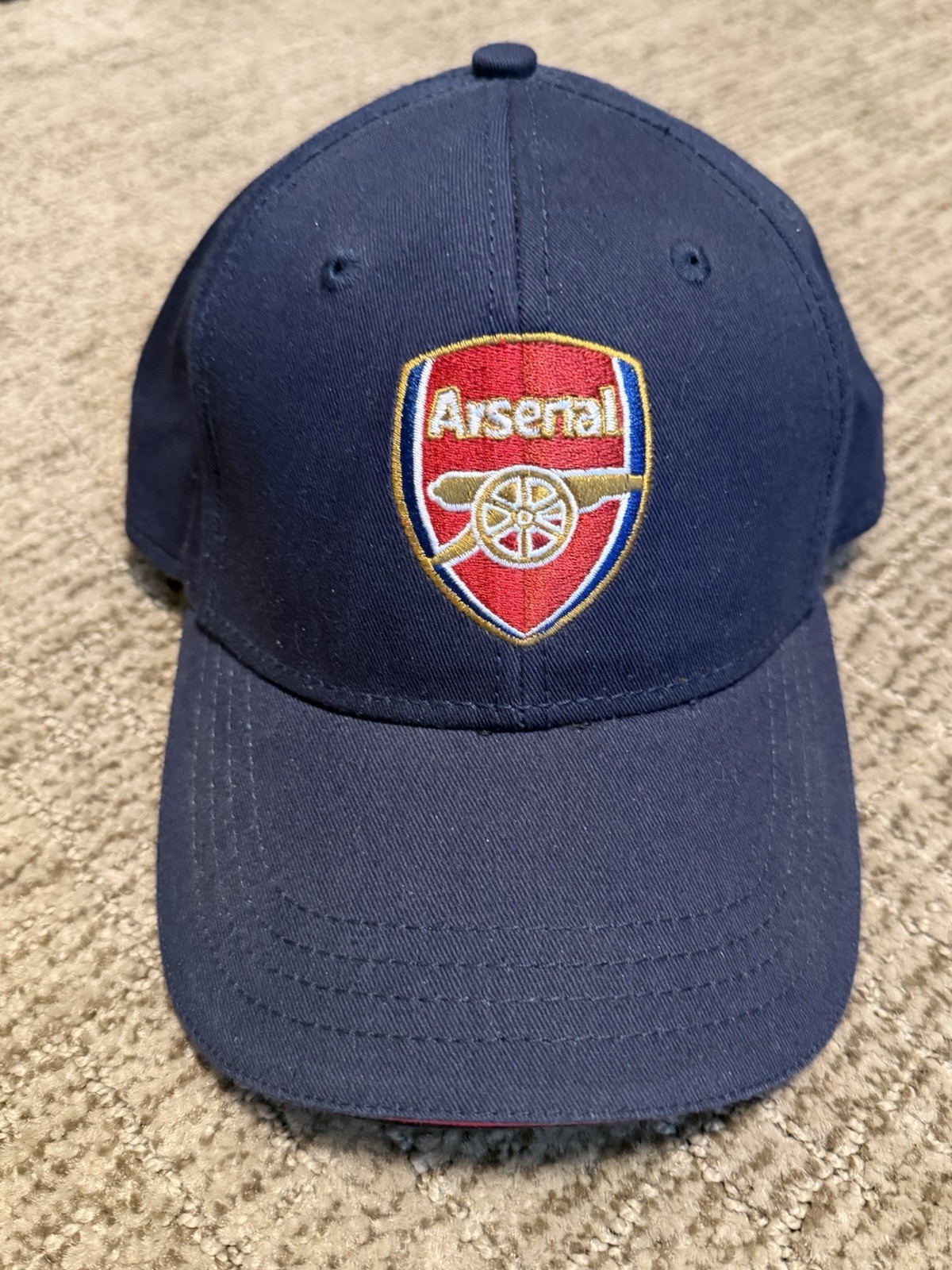 Arsenal FC Navy Blue Baseball Cap Hat Embroidered Crest Adult Adjustable