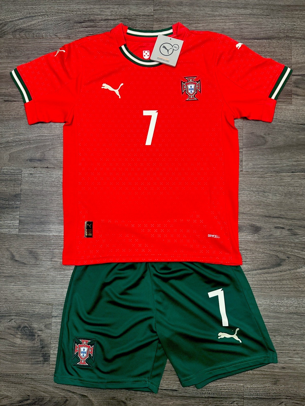 Portugal Ronaldo #7 Youth (X-SMALL) Jersey + Short Set Portugal Kids Soccer Kits