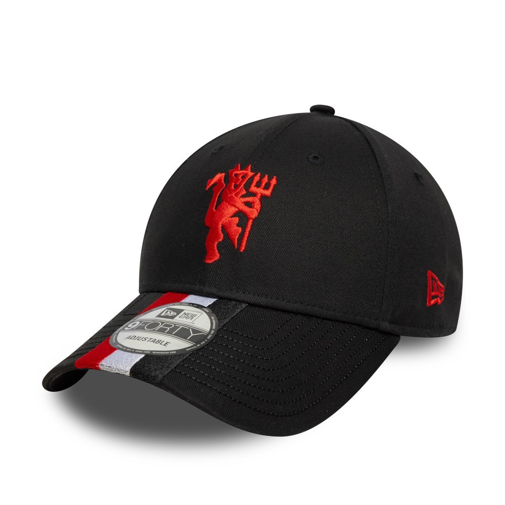 Manchester United Black Stripe New Era 9Forty Adjustable Hat Official Licensed