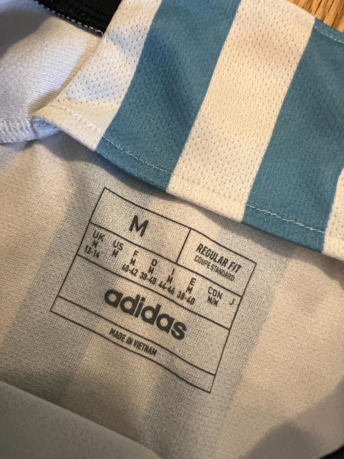 Adidas Argentina FIFA 2022 World Cup Champion Jersey Striped Youth Medium WORN