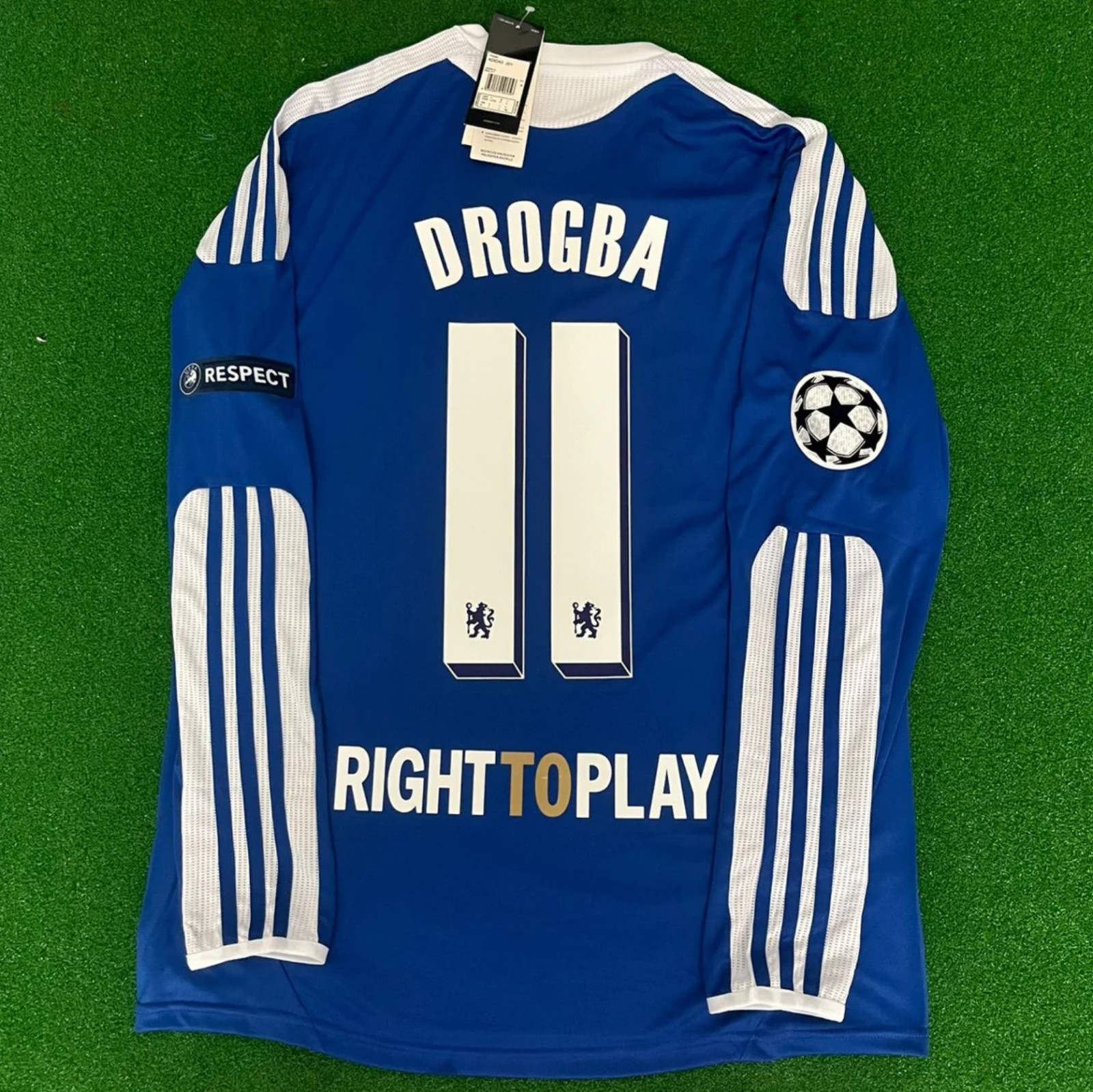 Drogba Chelsea Champhions League 2012 Munich Final Retro Long Sleeve Jersey