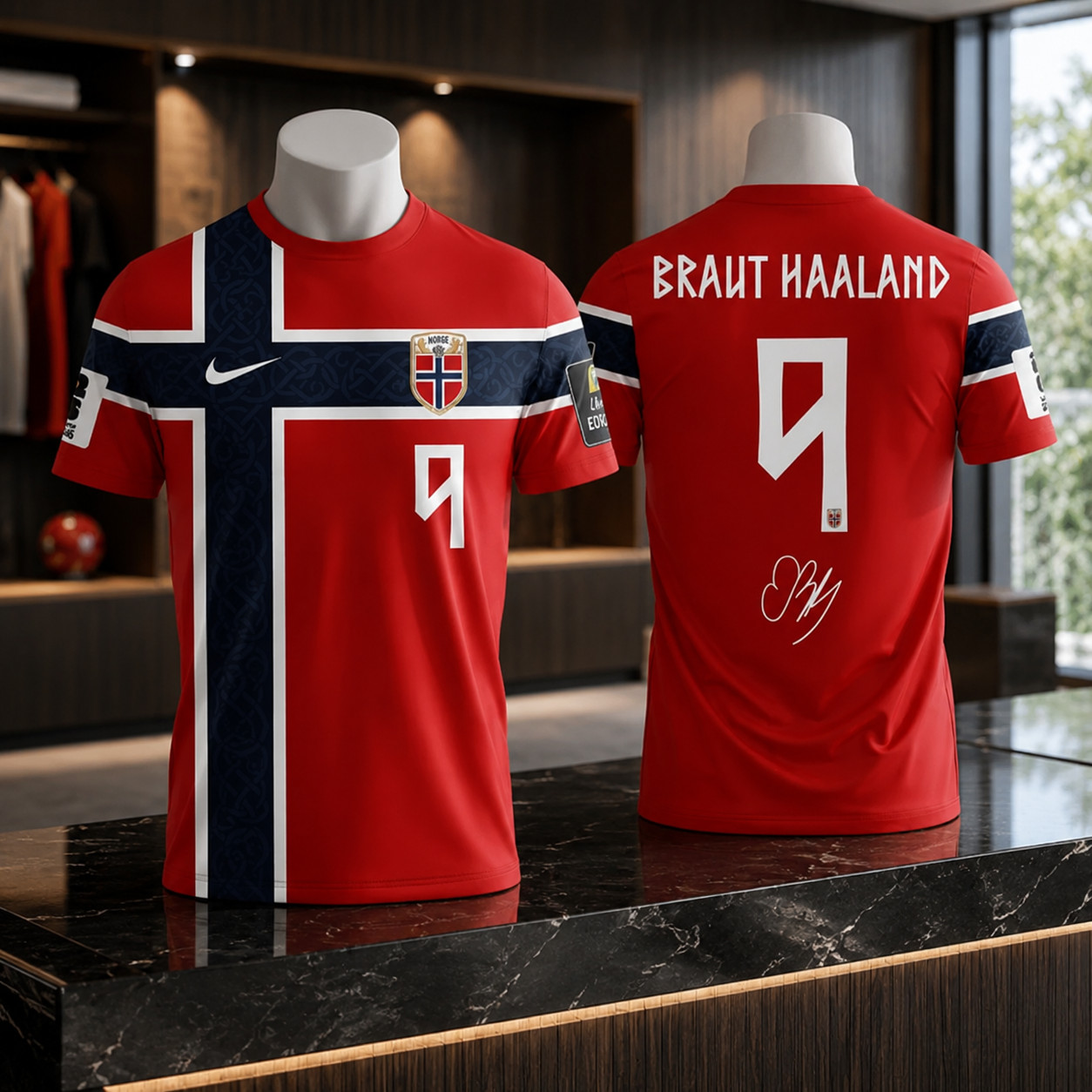 Erling Haaland #9 Norway National Football Team Premium 3D Soccer Fan T-Shirt