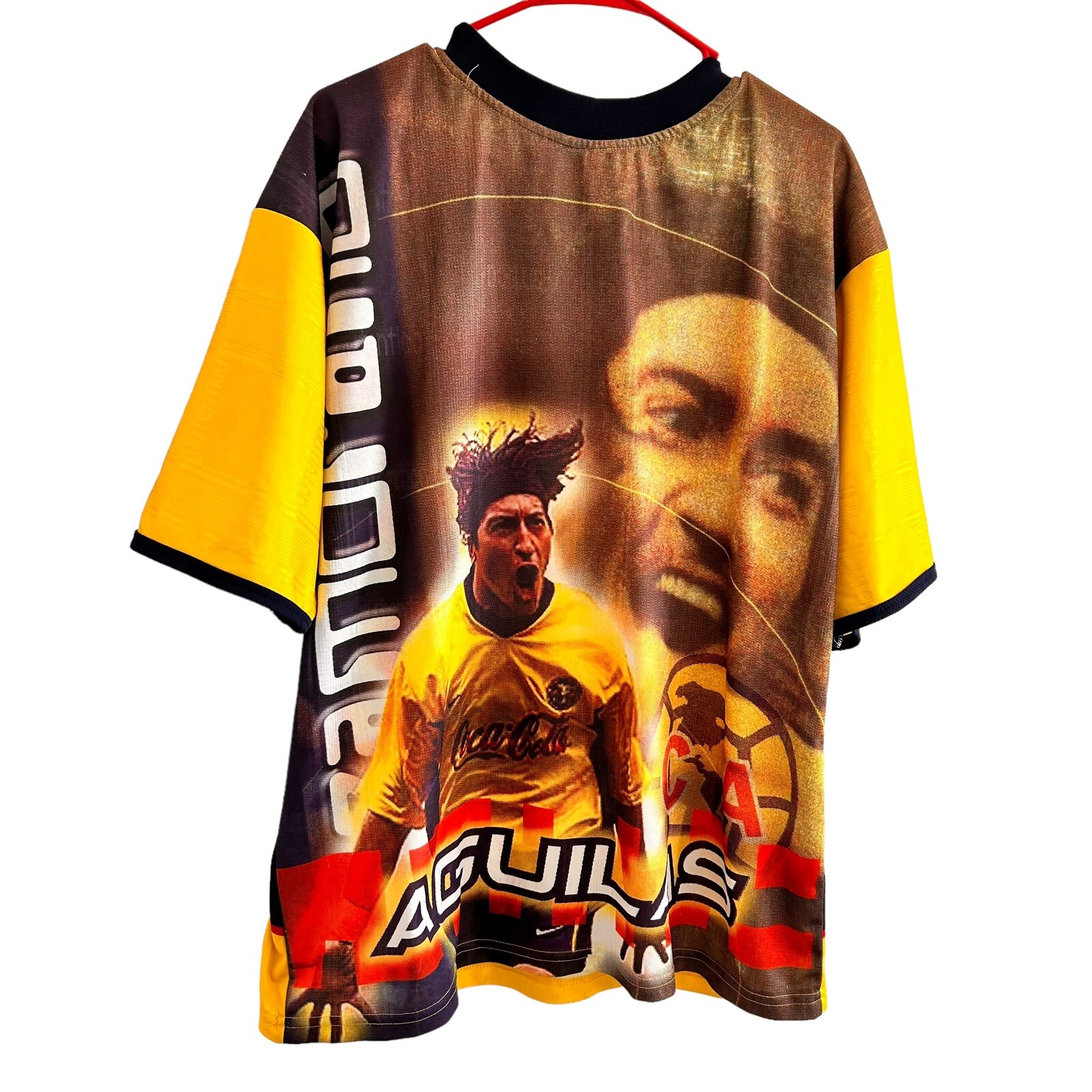 Rare Vtg Club Aguilas Del America Authentic Jersey AOP ZAMORANO #9 Corona Futbol