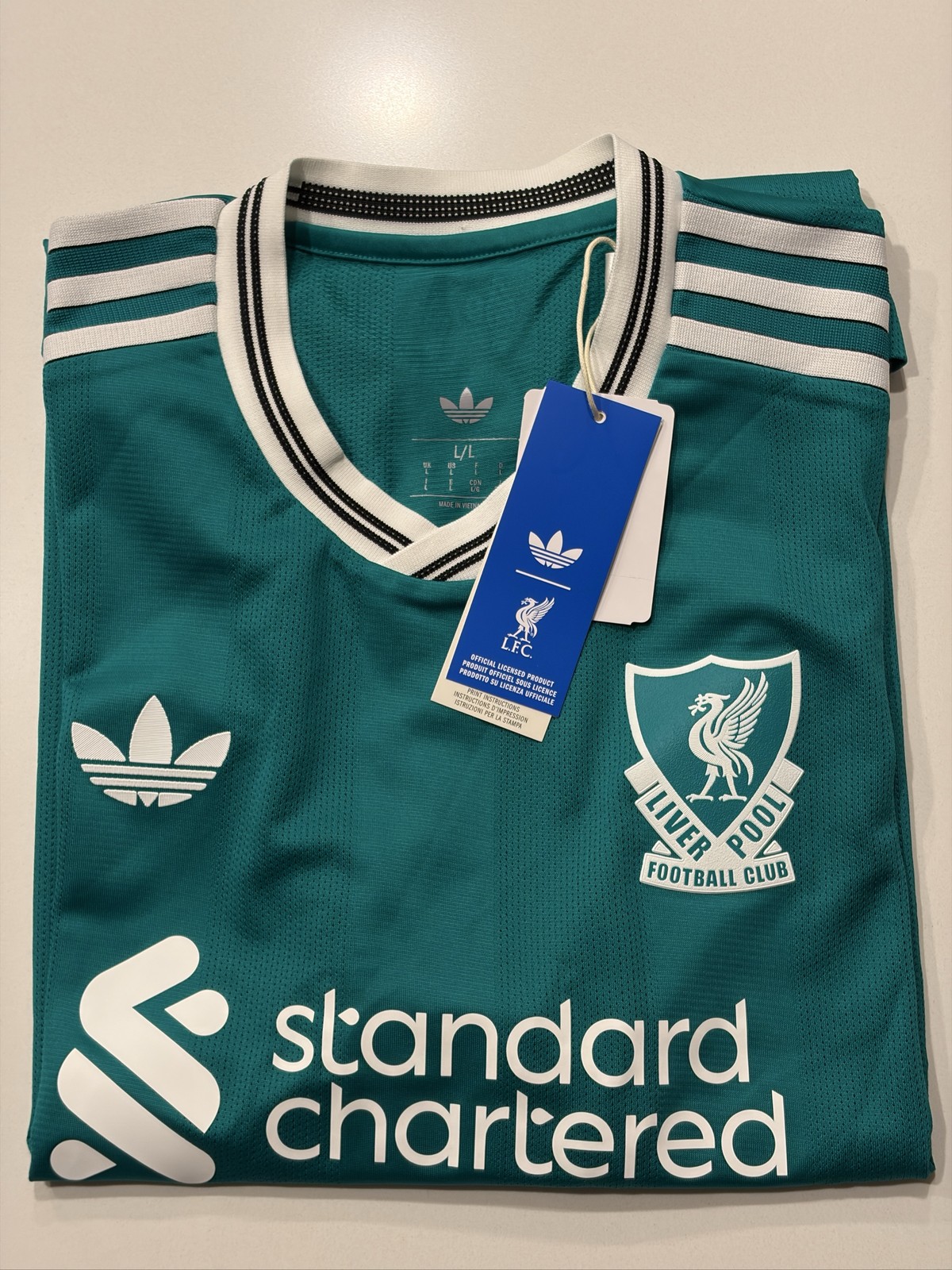 Adidas Liverpool Football Club Soccer Jersey Men’s L Teal Heat.RDY JV6427