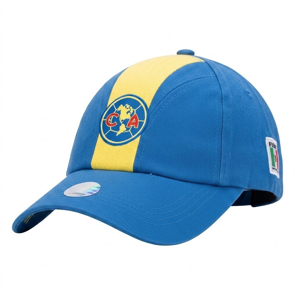 Club America Hat Blue Yellow Rhinox Stripe Cap OSFA Soccer Ochoa FMF NWOT