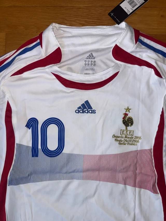 2006 France Away Retro Jersey Zidane #10 Short Sleeve Vintage White Final