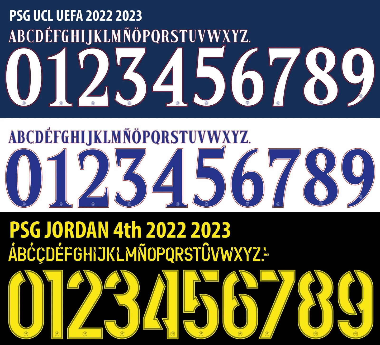 Name&Number Set For Paris Saint-Germain UCL 2022/2023 Home/Away Football
