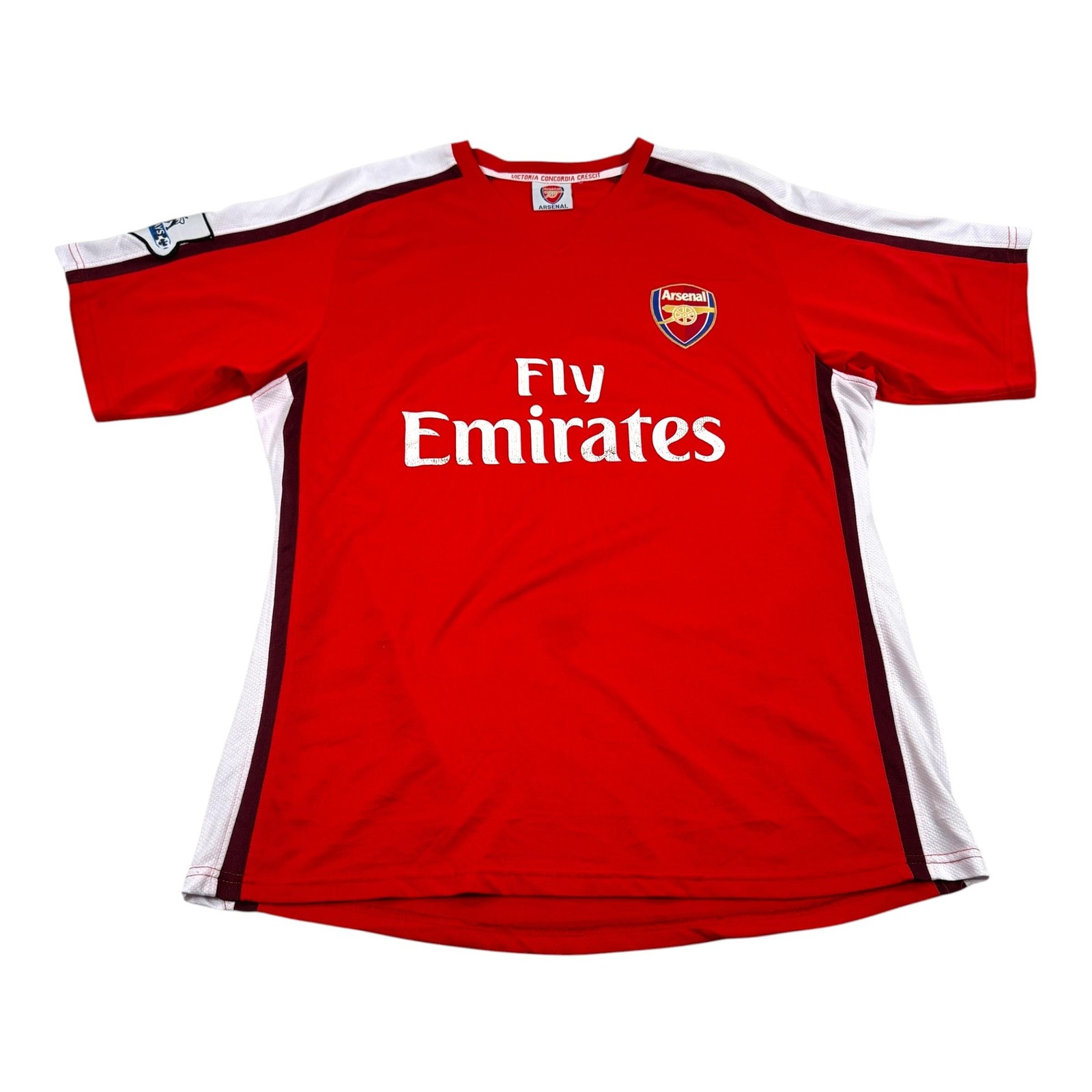 Arsenal Jersey Mens Large Red Soccer Fly Emirates Barclays Premier League Top