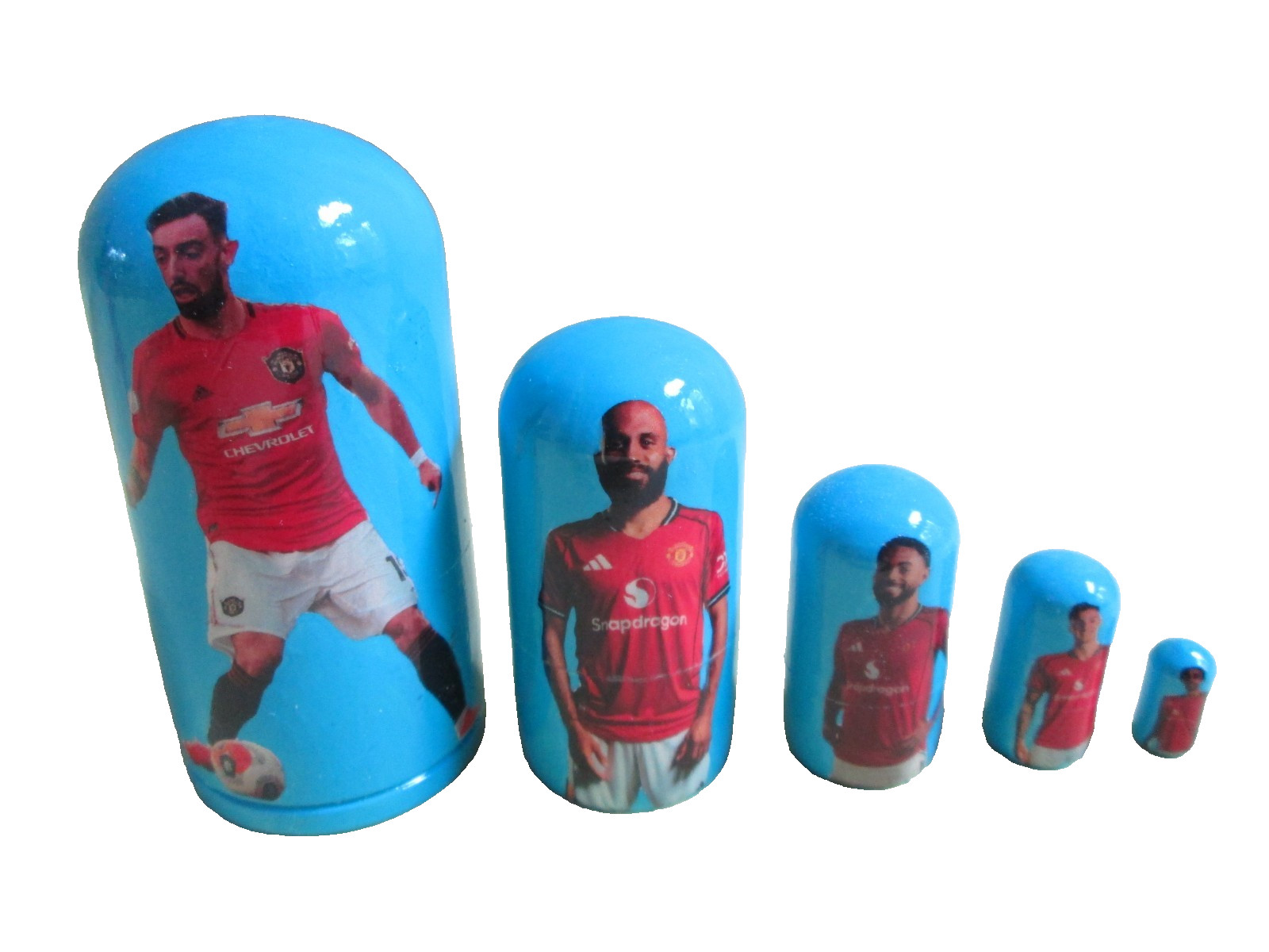 Manchester United Nesting Doll/5-pc Set/Wood/4.5″ Tall/English Premier League/RU