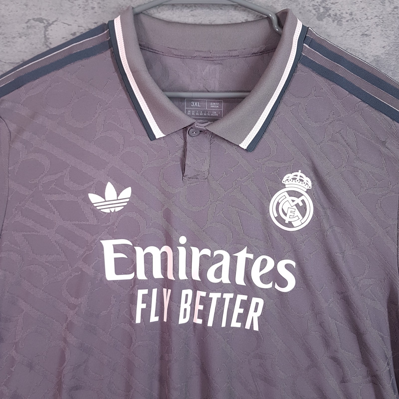 ADIDAS Real Madrid 2024/25 Authentic Third Soccer Jersey Mens 3XL Grey