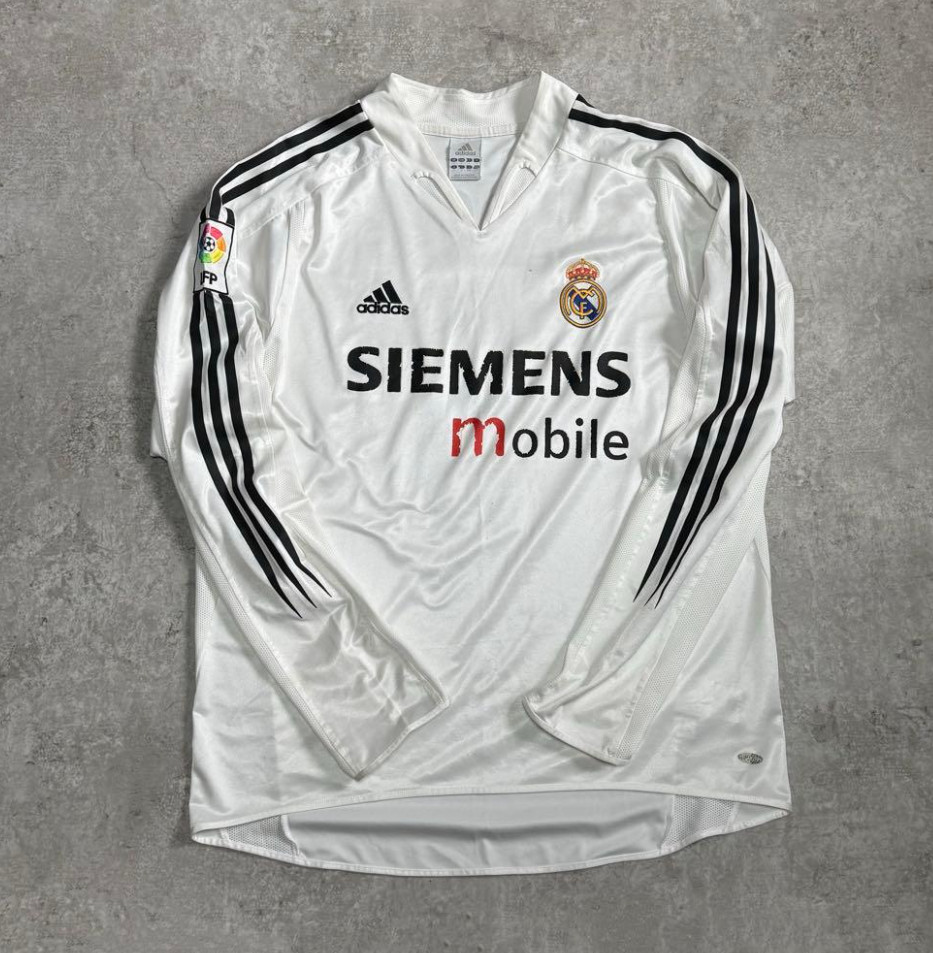 Adidas Real Madrid Zidane #5 2004 2005 Home Jersey Long Sleeve L Spain