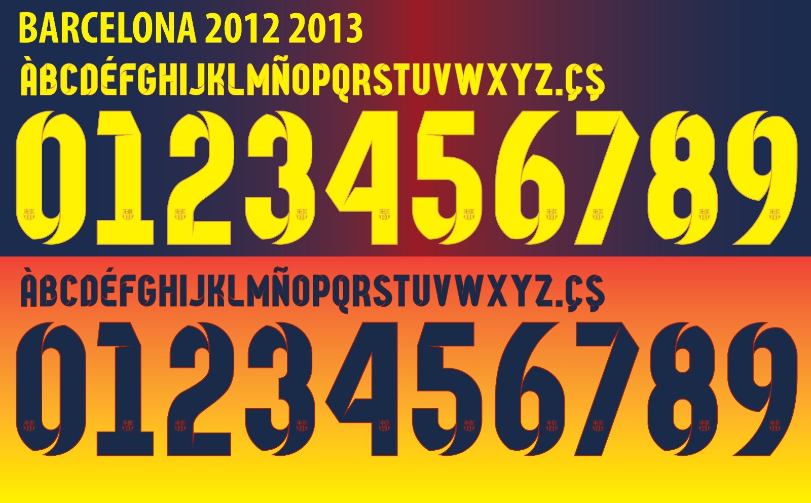 Name&Number Set For Barcelona La League 2012/2013 Home/Away Football Soccer