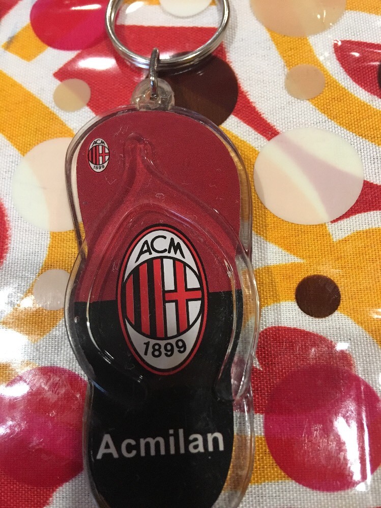 AC Milan Soccer Premium Acrylic Key Sandal Design Ring Key Chain